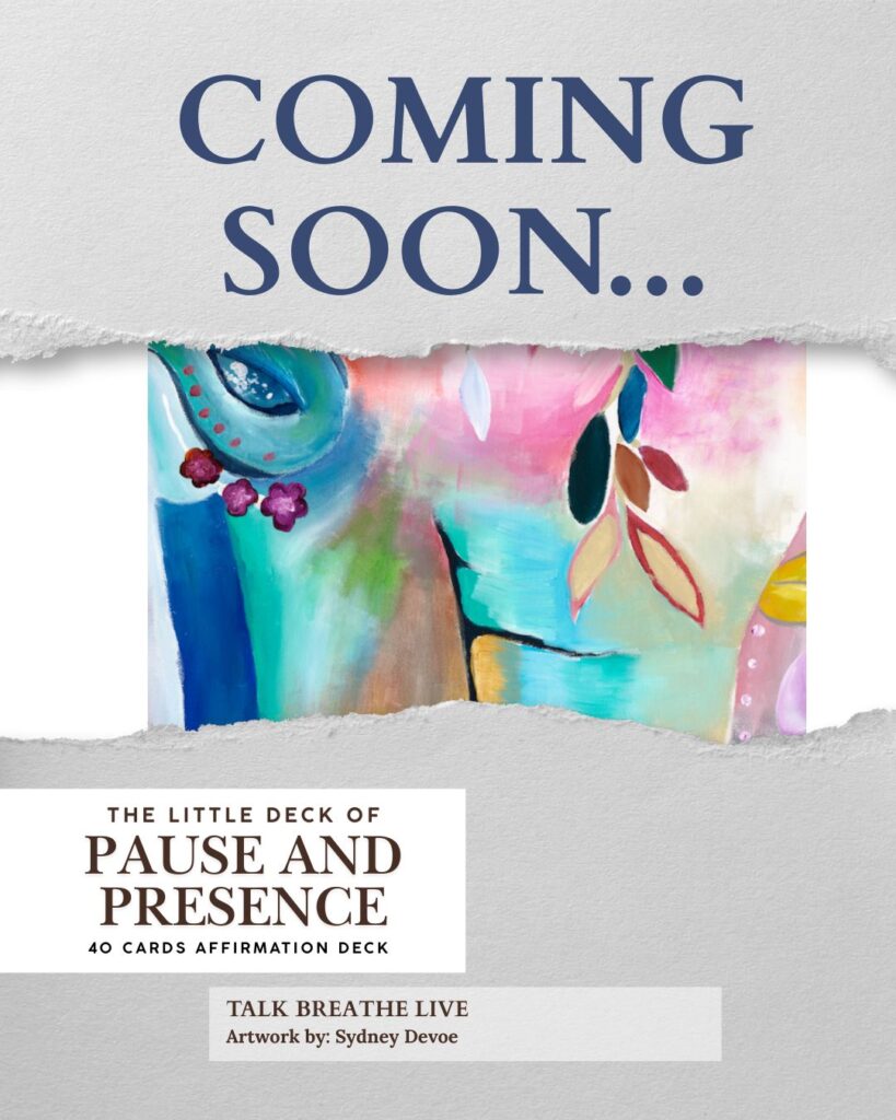 Coming soon notice for the "Little Deck of Pause and Presence".